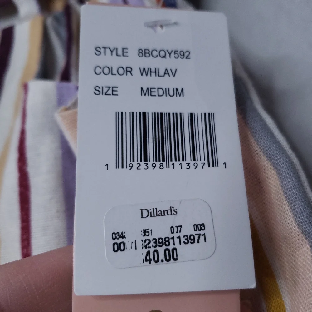 NWT Evolutionary Linen Rainbow Striped Shorts Size M